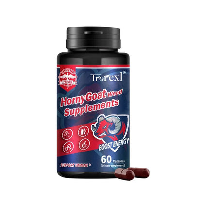 Natural Stamina Boost: Horny Goat Weed Supplement with Maca Root and Saw Palmetto