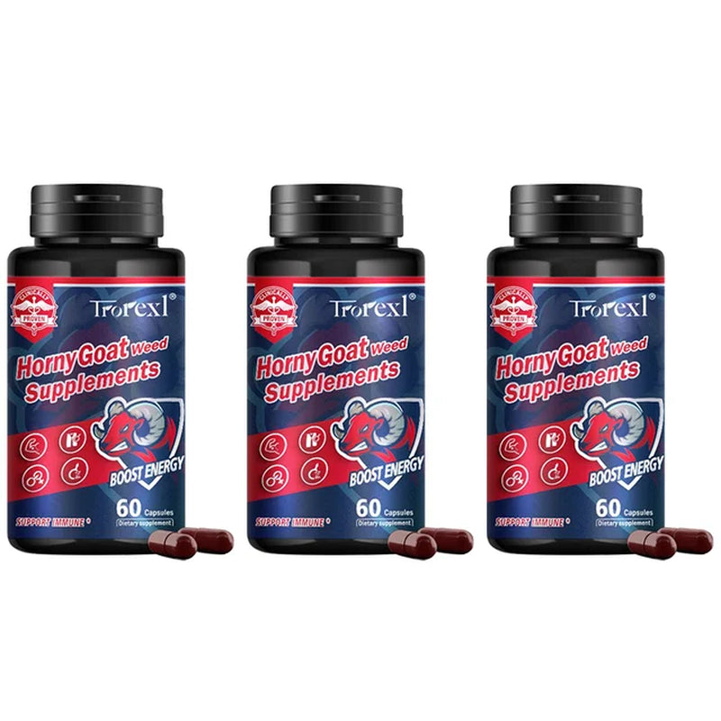 Natural Stamina Boost: Horny Goat Weed Supplement with Maca Root and Saw Palmetto