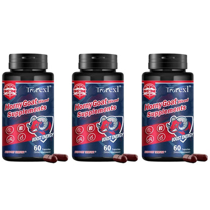 Natural Stamina Boost: Horny Goat Weed Supplement with Maca Root and Saw Palmetto